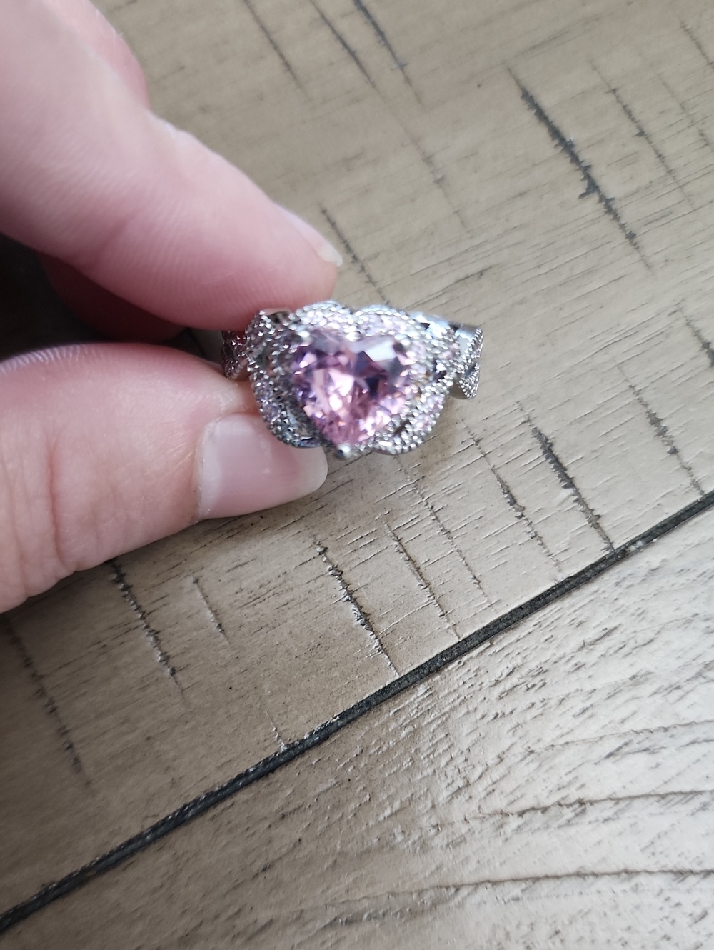 1pc Women's Romantic Heart-Shaped Cubic Zirconia Ring, Suitable For Valentine's